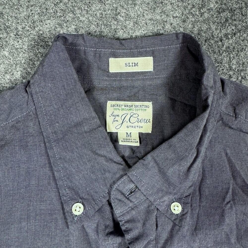 J Crew Gray Slim Fit Stretch Secret Wash Long Sleeve Button Shirt Men’s Medium - Picture 2 of 6